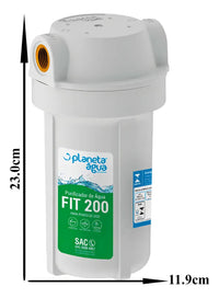 Purificador de Água Filtro Planeta Água Fit 200 Rosca 1/2" Ponto de uso, Torneira, Pia, Bebedouro - Carvão Ativado