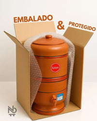 Filtro De Barro 16 Litros Salute C/2 Velas Carvão + 2 Bóias Marrom