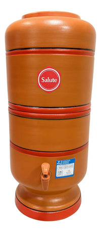 Filtro De Barro 16 Litros Salute C/2 Velas Carvão + 2 Bóias Marrom